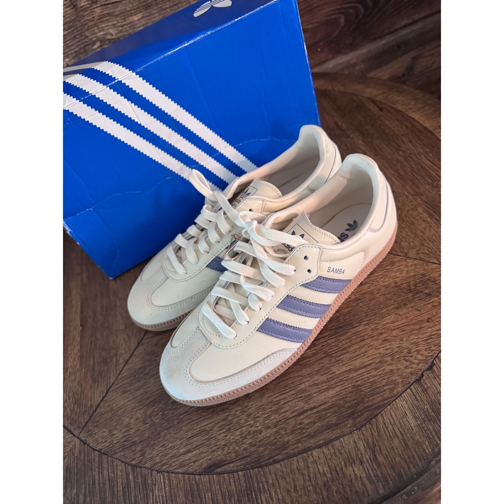 Adidas Samba OG W Cream White Silver Violet Gum JS1362 Womens 9.5 Sneakers - Picture 2 of 9